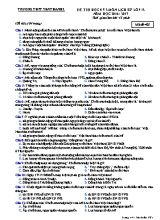 Đề thi học kỳ II môn Lịch sử 12 - Mã đề 485 - Năm học 2016-2017 - Trường THPT Yên Thành 2